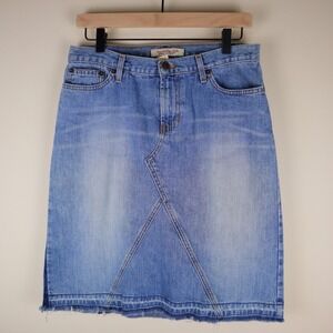 Y2K Abercrombie & Fitch Denim Knee Length Skirt Size 4 Waist 15" Length 22.5"